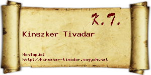 Kinszker Tivadar névjegykártya