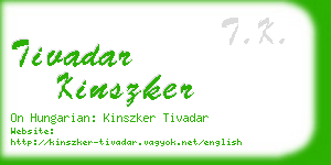 tivadar kinszker business card